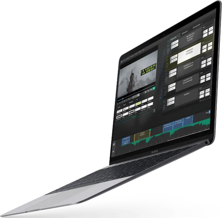 Screenshot of Closed Caption Creator running on a MacBook angled down.